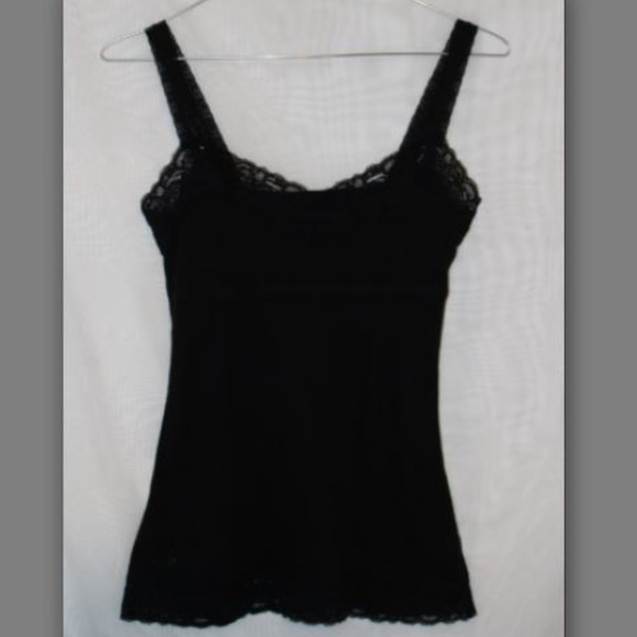 Converse Tops - Converse Black Lace Trim Tank with bra lining